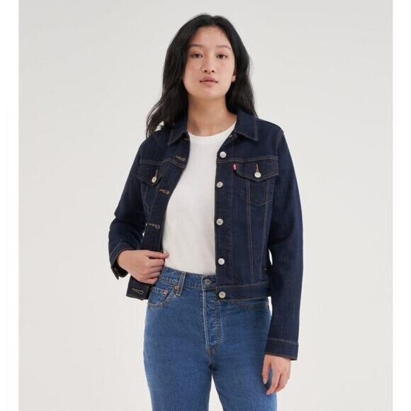 LEVI'S Original Trucker Denim Jacket Women's Size XS Even Rinse - Picture 2 of 7